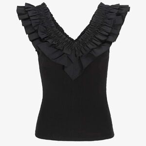 EXPRESS Ribbed Poplin V-Neck Tank